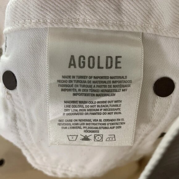 Agolde 90s Pinch Waist Jeans Womens Size 26x29” White High Rise Straight Cotton - Picture 9 of 12